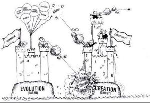 Evolution vs Creation cartoon